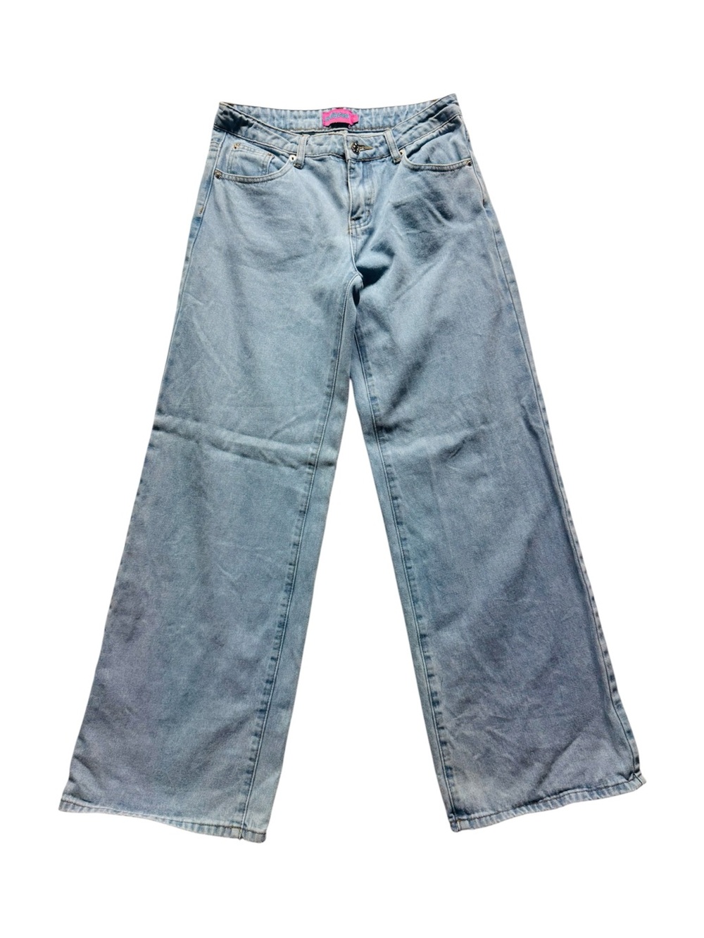 Edikted Women’s Light Wash Wide Leg Jeans Size S High Rise Y2K